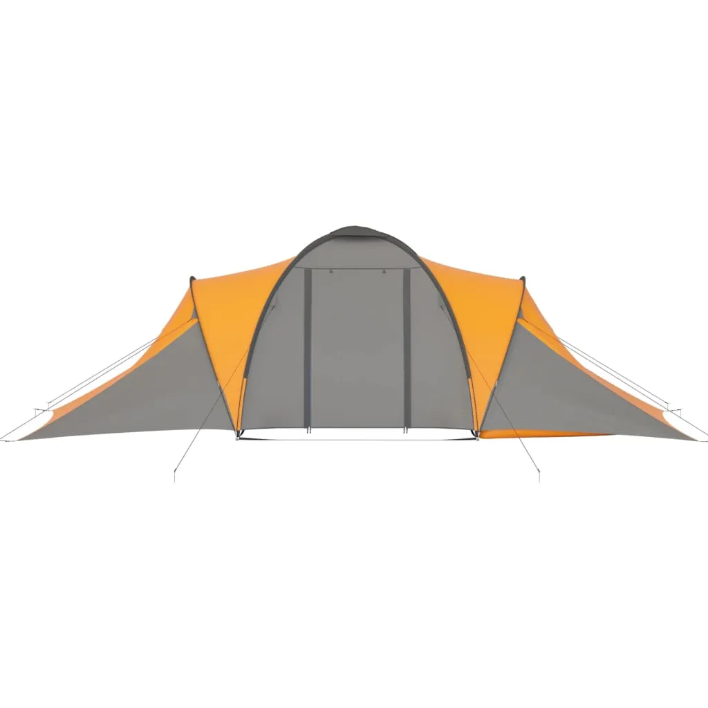 vidaXL Camping Tent 6 Persons Gray and Orange - Spacious and Easy-to-Set-Up