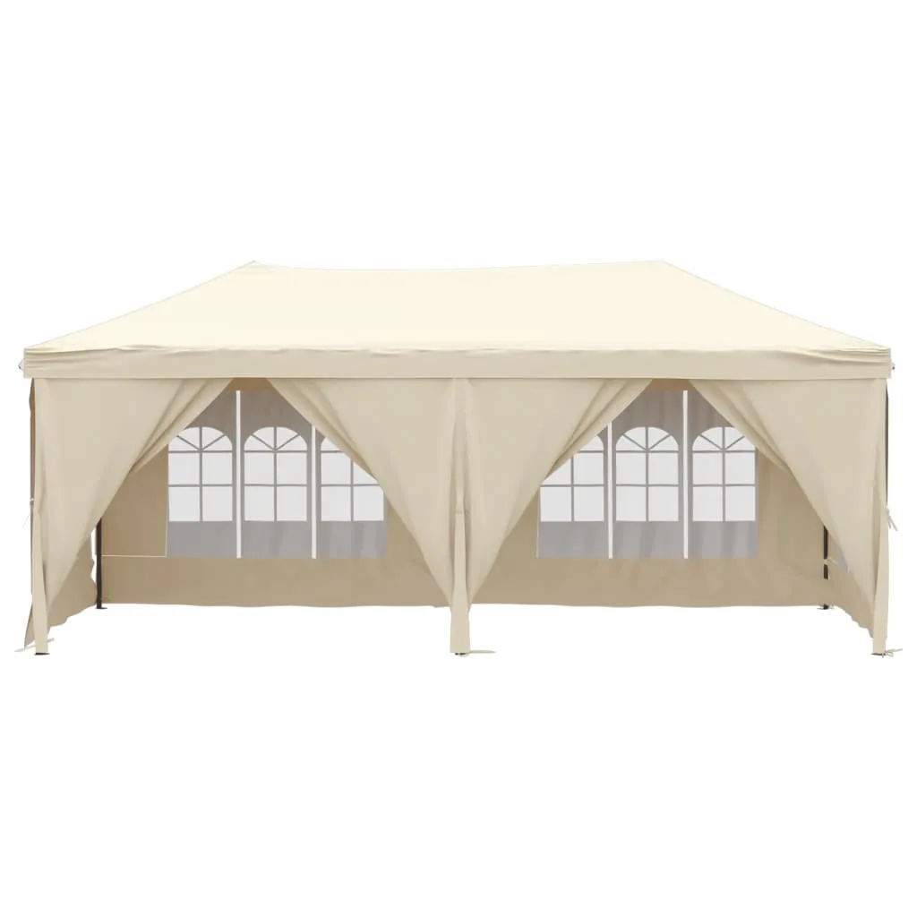 vidaXL Folding Party Tent with Sidewalls Cream 3x6 m