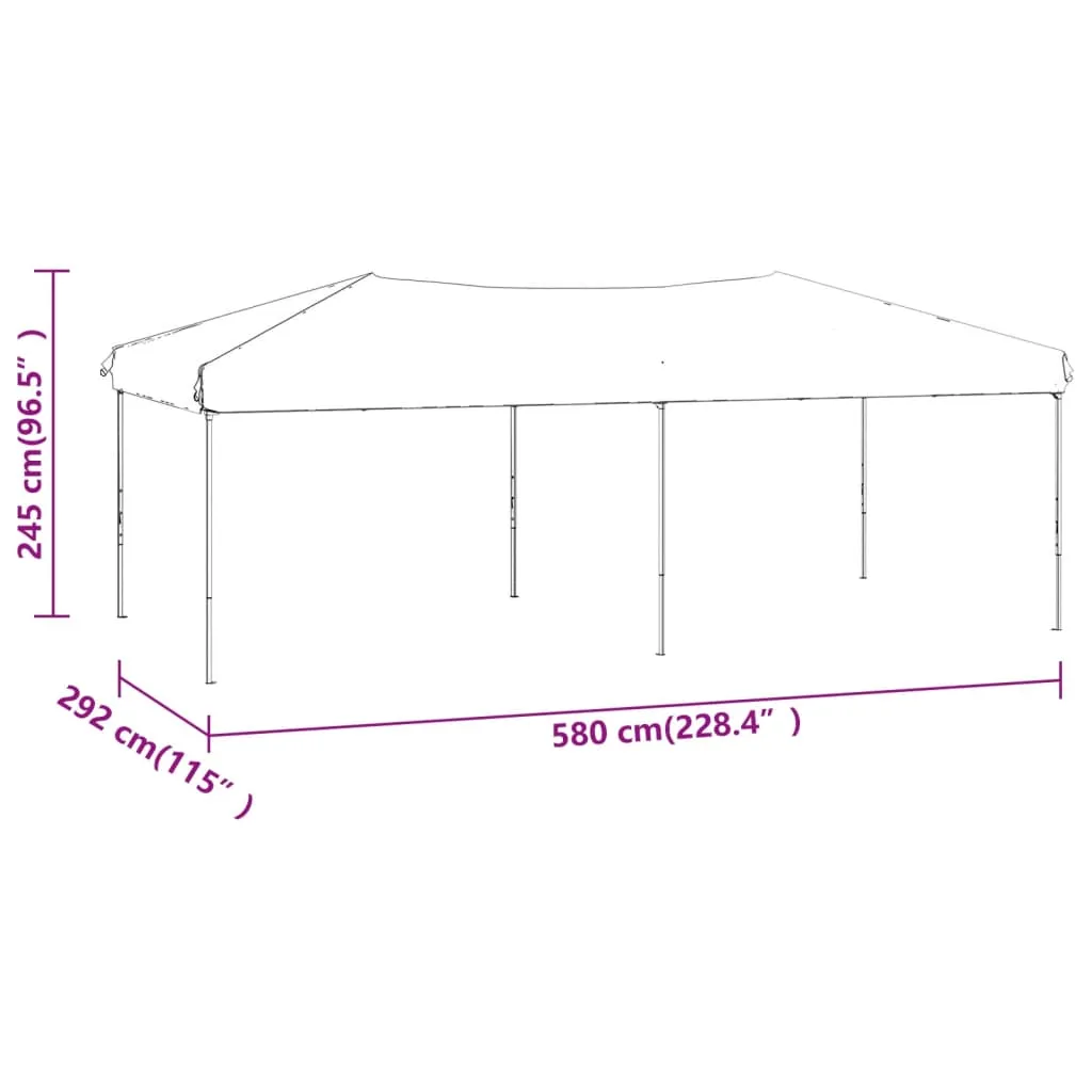 vidaXL Folding Party Tent with Sidewalls Cream 3x6 m