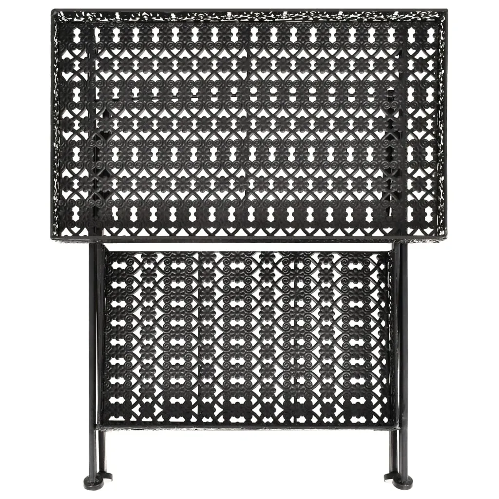 vidaXL Folding Tea Table Vintage Style Metal 58x35x72 cm Black