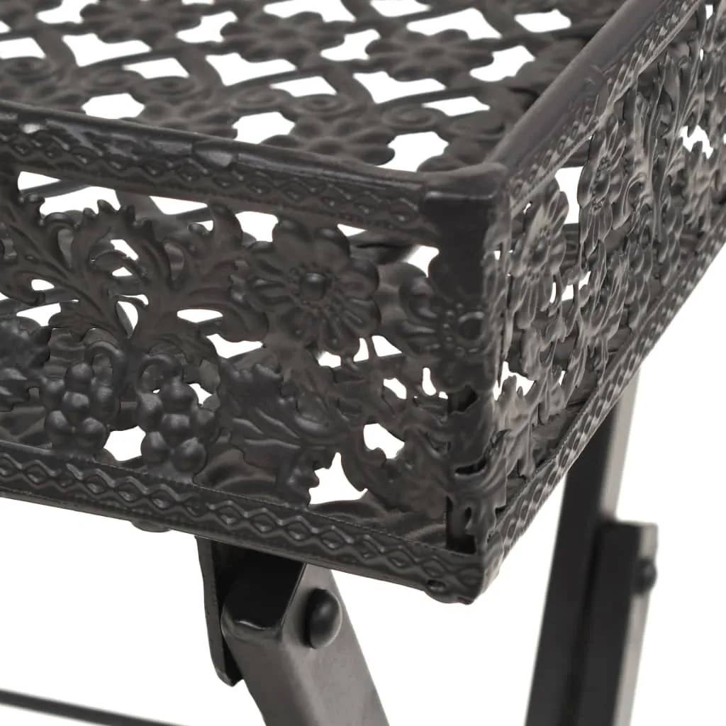 vidaXL Folding Tea Table Vintage Style Metal 58x35x72 cm Black