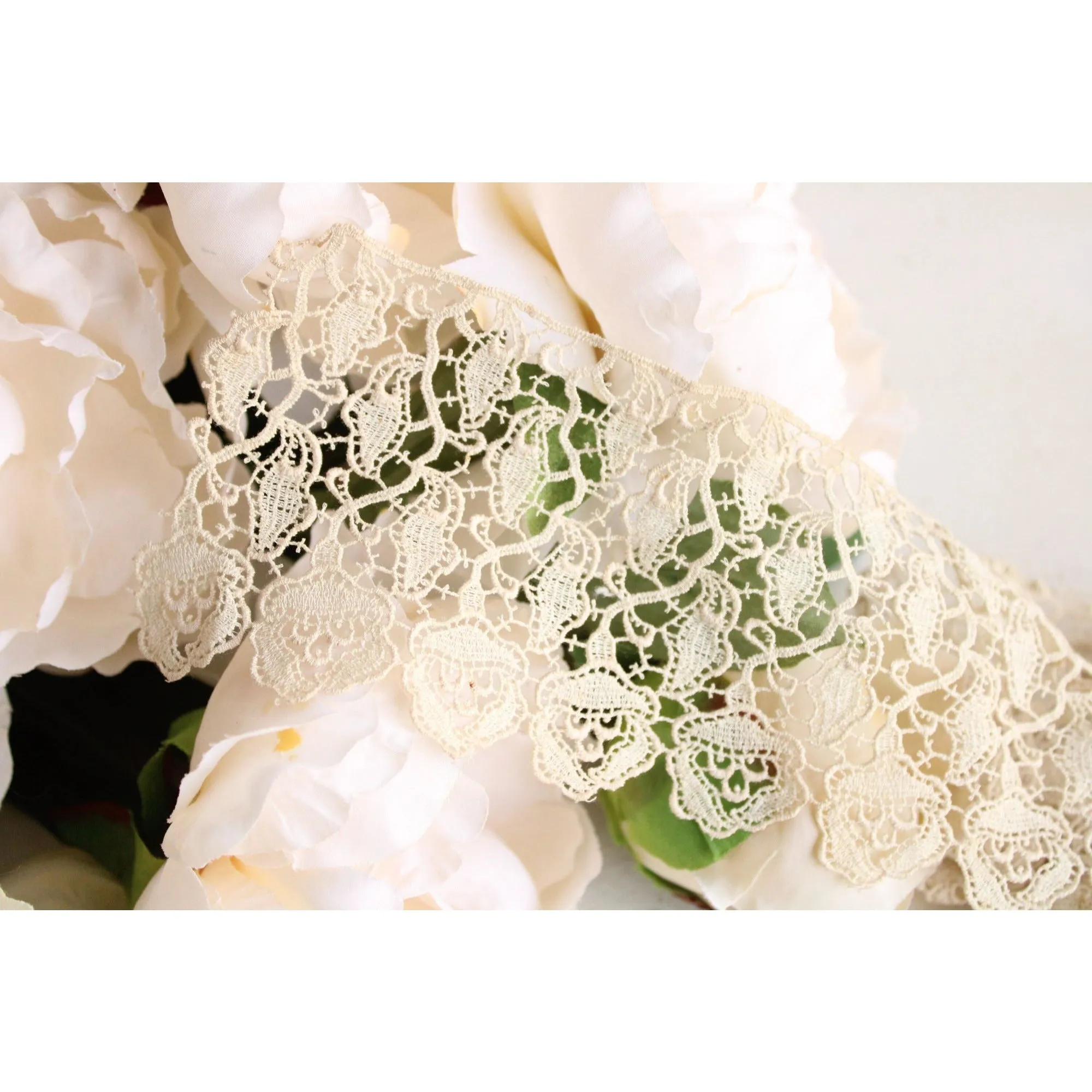 Vintage 1930s 1940s Lace / Ivory Wide Lace Trim 3" / 1 Yard