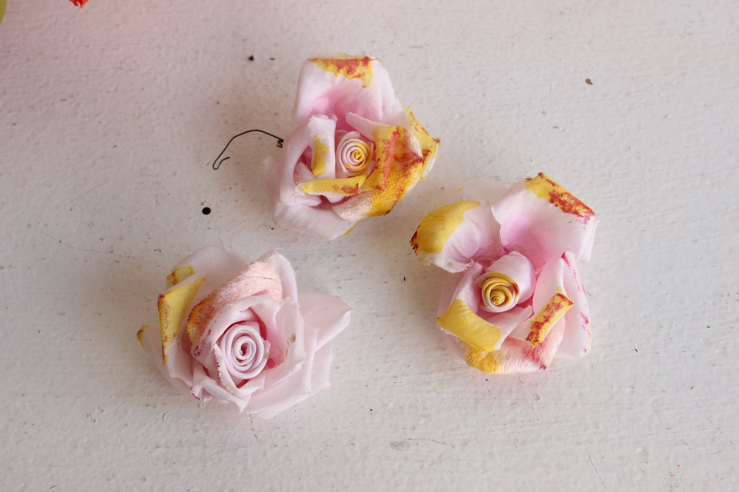 Vintage 1930s 1940s Millinery Flowers / Set of Three