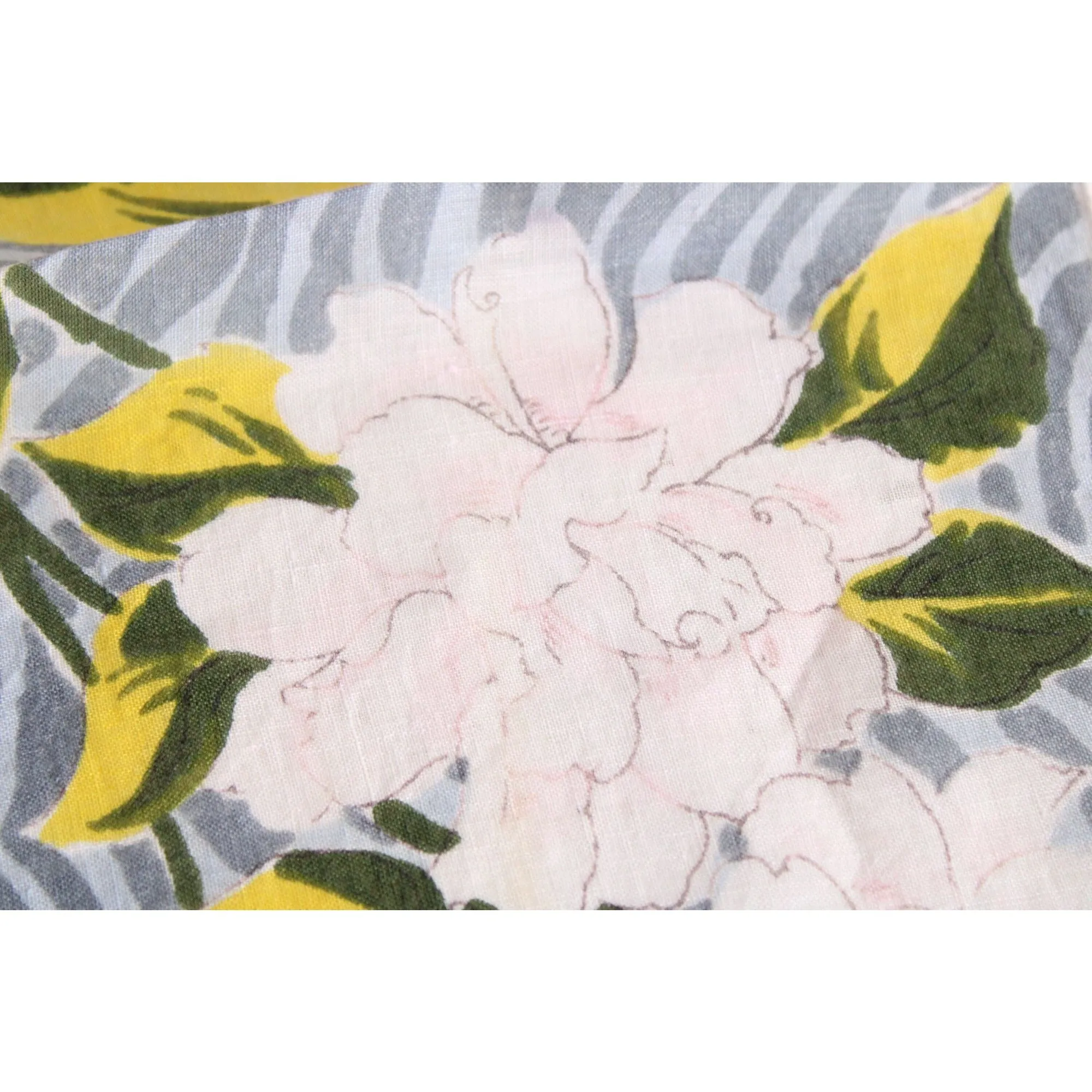 Vintage 1950s 1960s  Zebra Print and White Floral Handkerchief