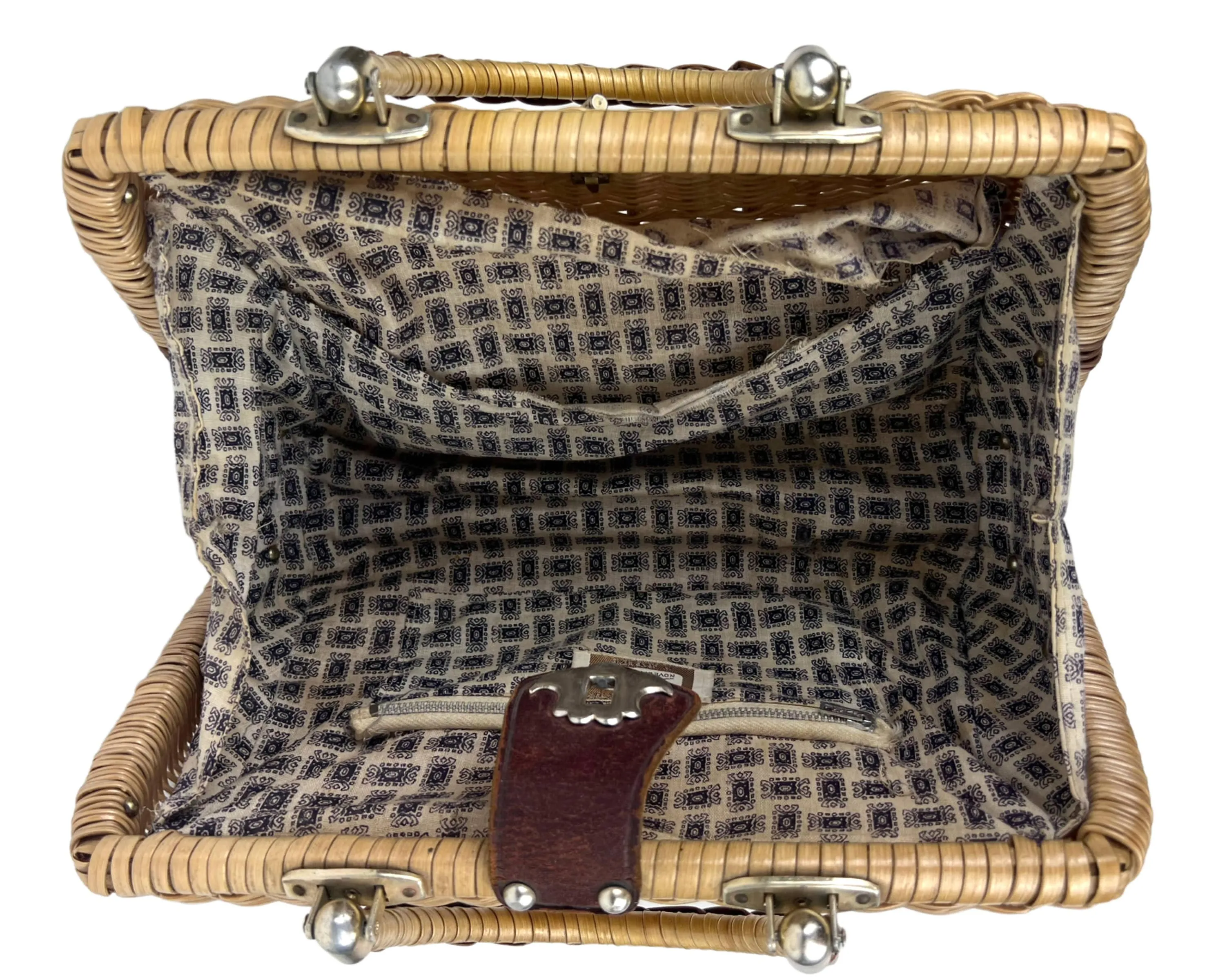 Vintage 1960s Wicker Handbag Purse Stein Novelty Import Hong Kong