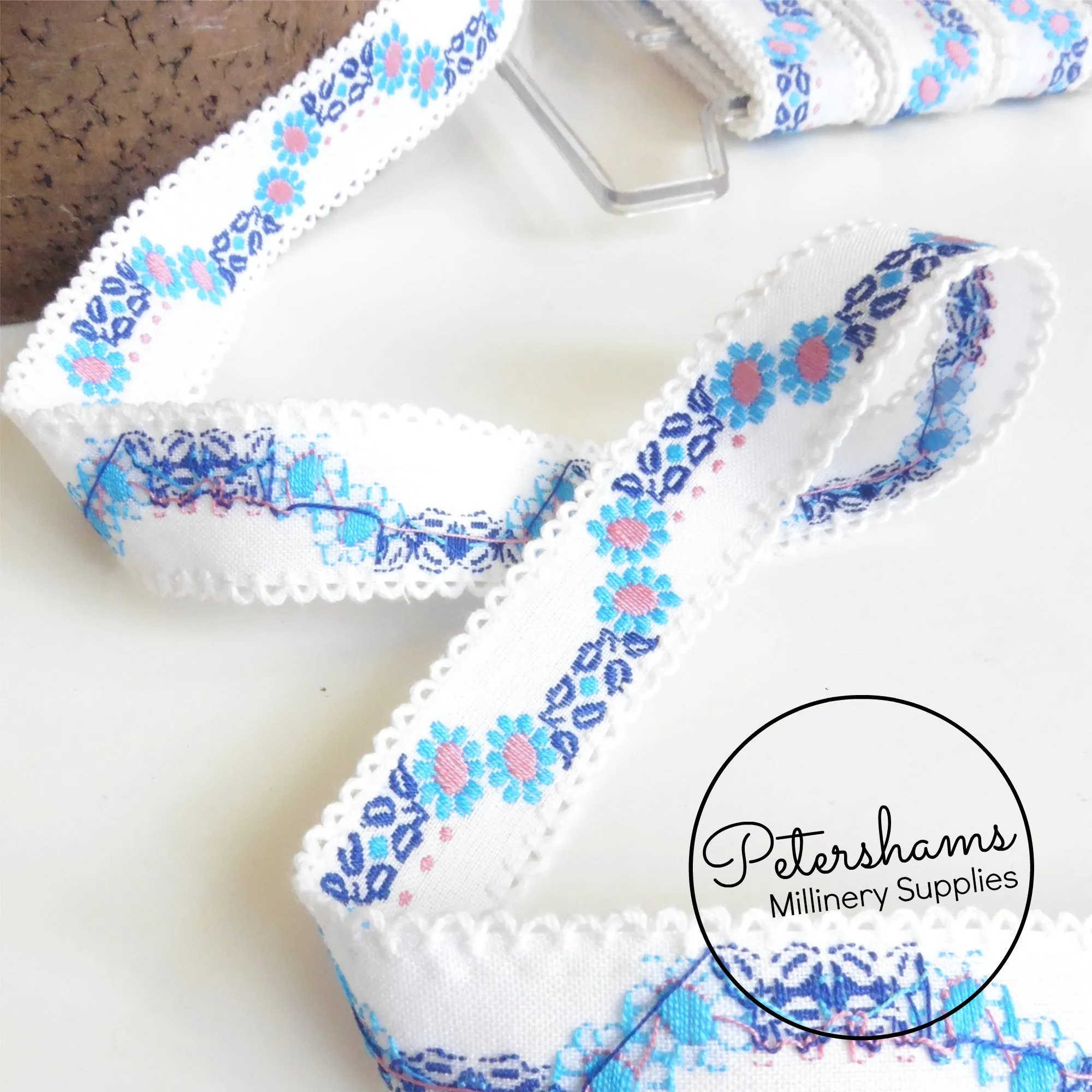 Vintage 1970s 'Kochfest' Embroidered Floral Ribbon - 1m