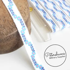 Vintage 1970s 'Kochfest' Embroidered Floral Ribbon - 1m
