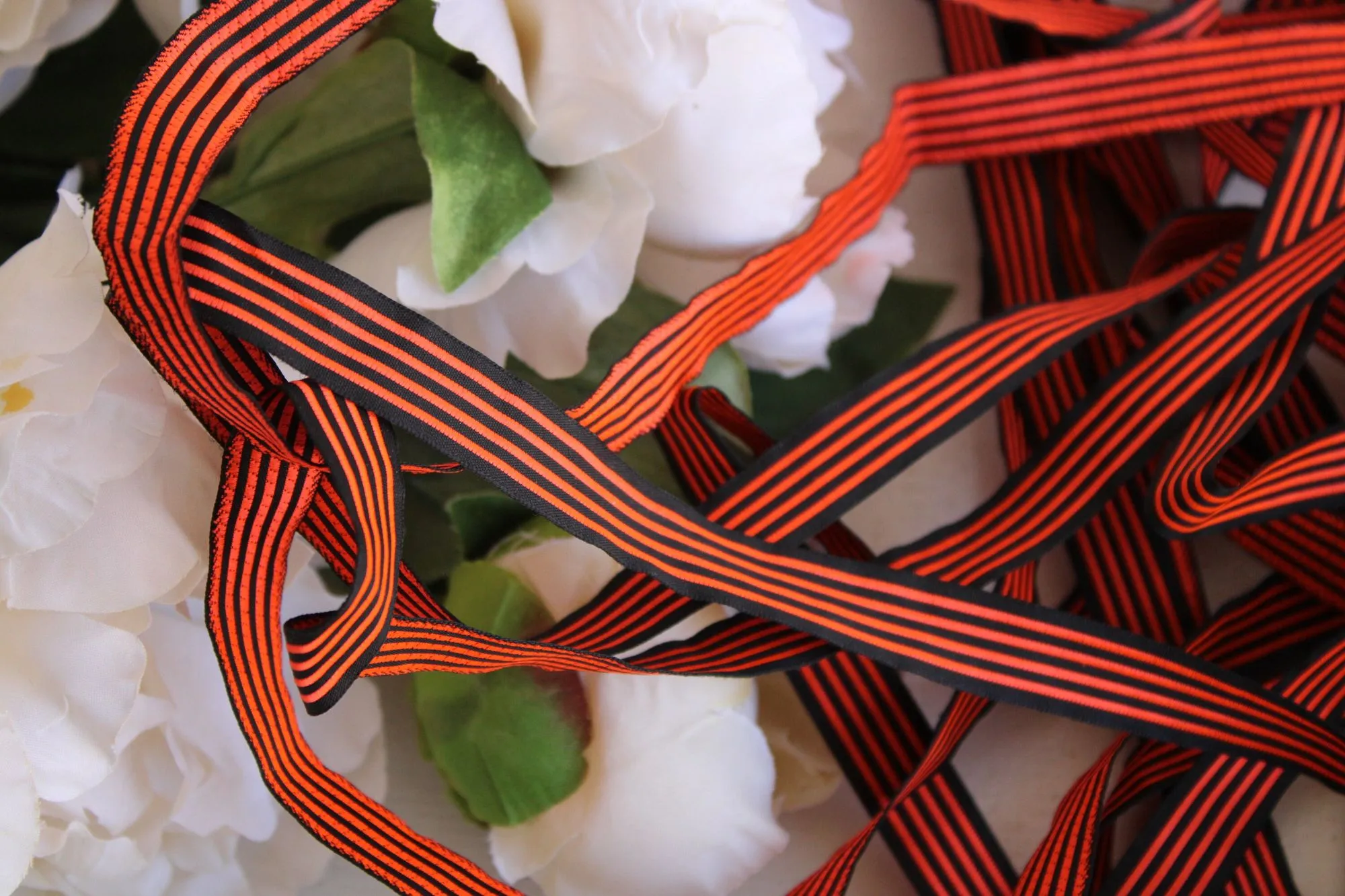 Vintage 1970s Ribbon Trim, Orange and Black Stripe 5/8", 3 Yards