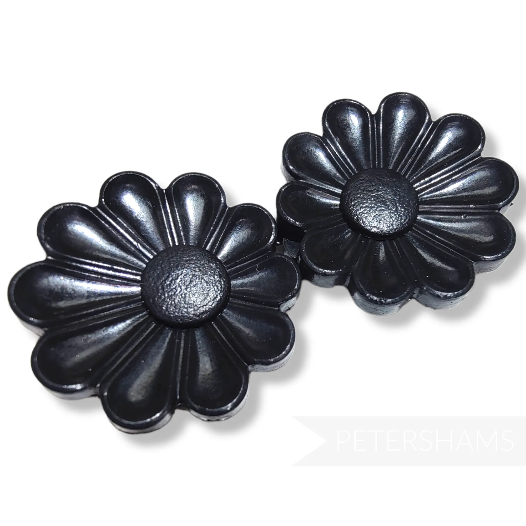 Vintage 1980s Double Daisy Plastic Hat / Belt Buckle 70x35mm