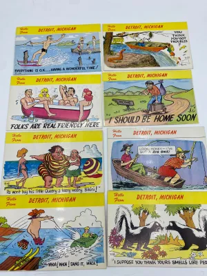 Vintage Detroit Postcard Set