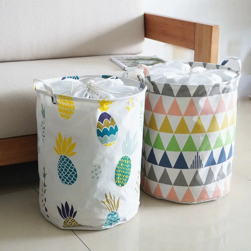 Vintage Fabric Foldable Dustproof Hamper