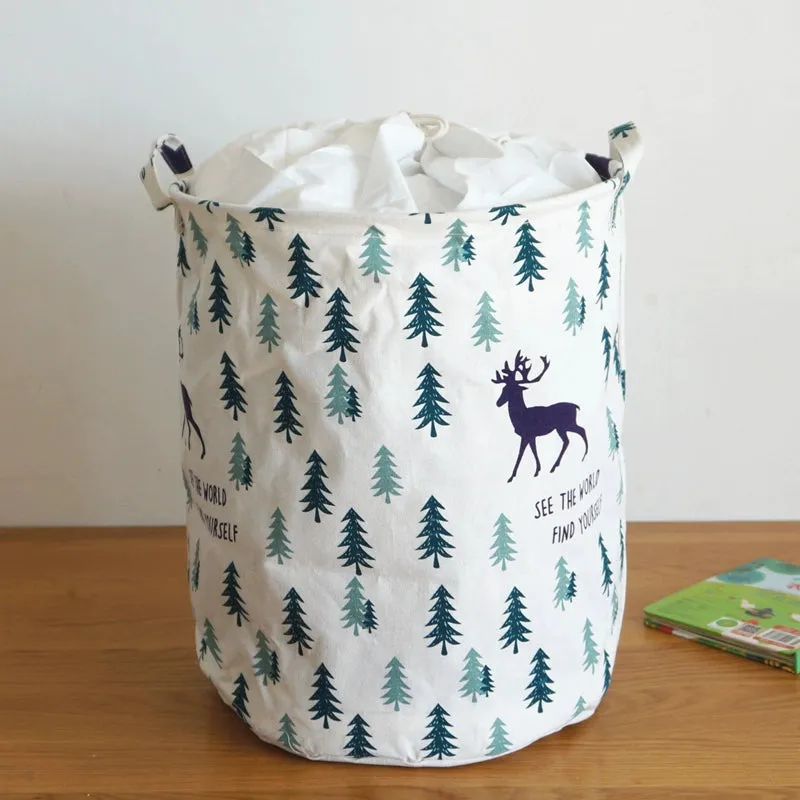 Vintage Fabric Foldable Dustproof Hamper