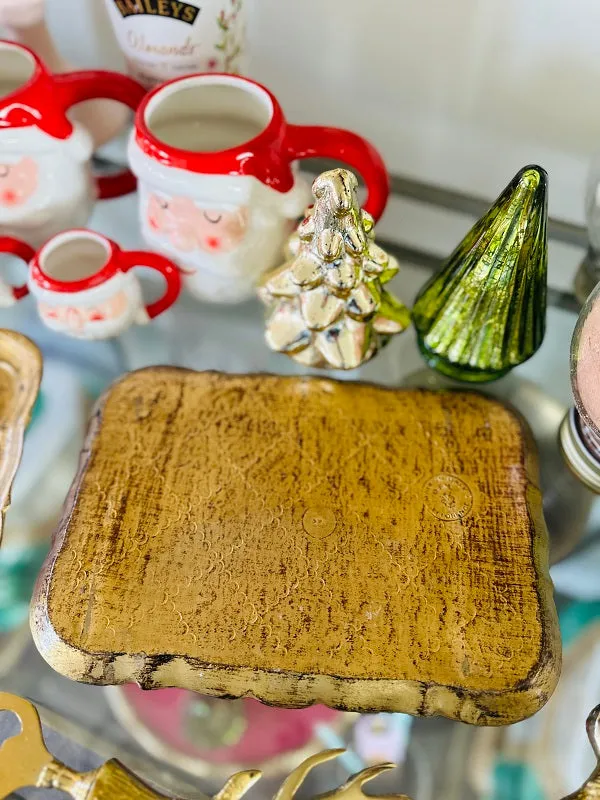 Vintage Florentine Vanity Tray - 2 Available, Orange and Green, EACH SOLD SEPARATELY