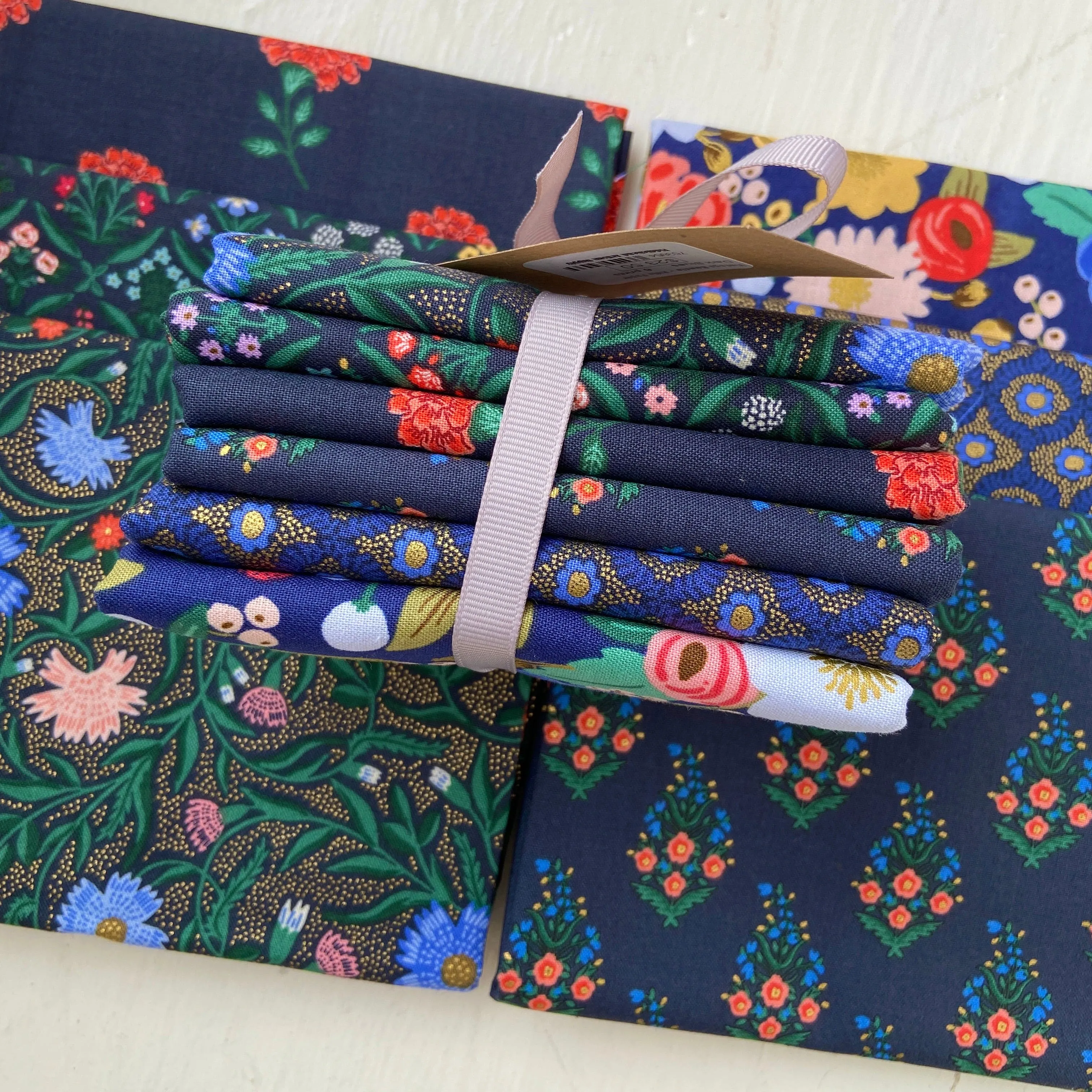 Vintage Garden Collection by Rifle Paper Co. - Dark Blues Fat Quarter Bundle