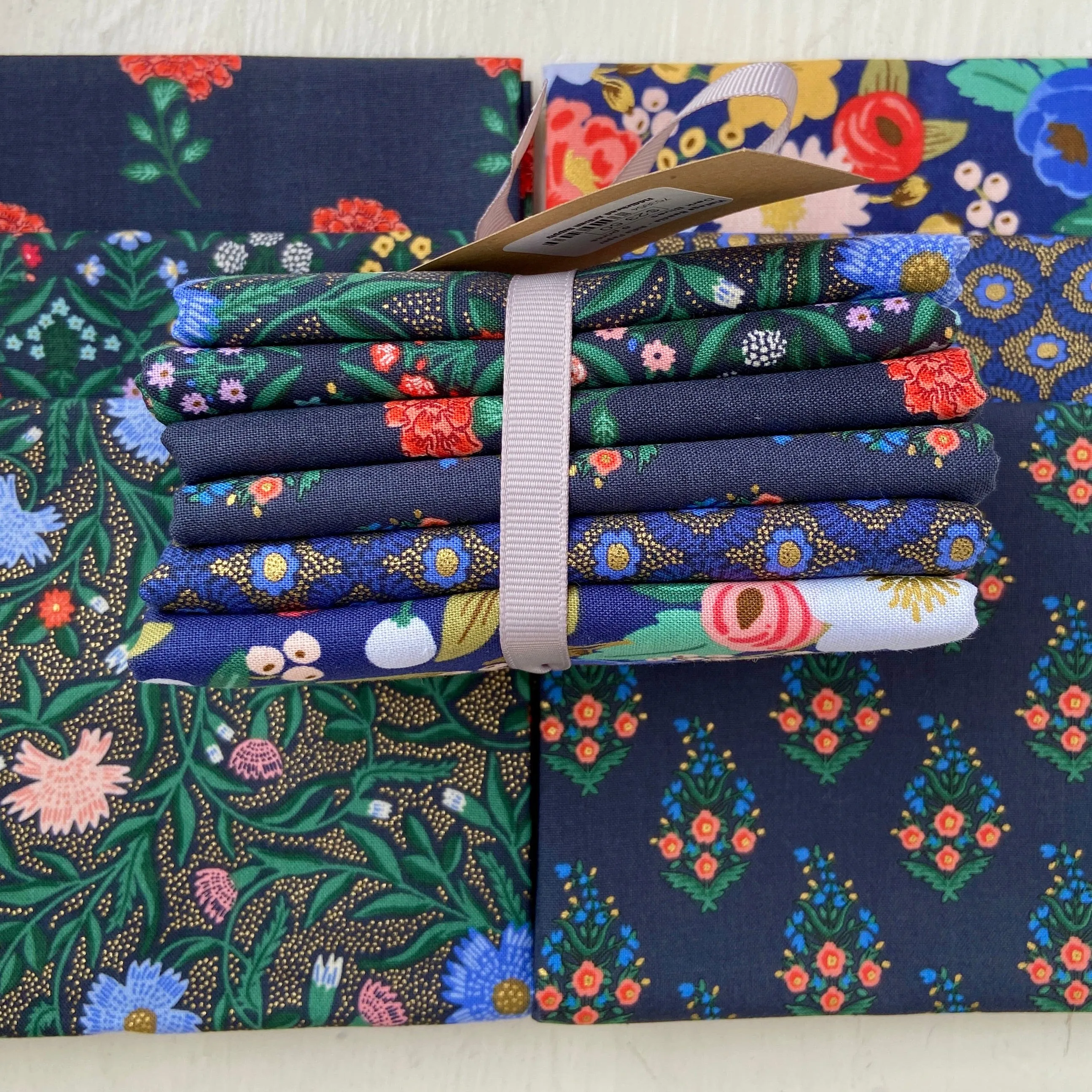Vintage Garden Collection by Rifle Paper Co. - Dark Blues Fat Quarter Bundle