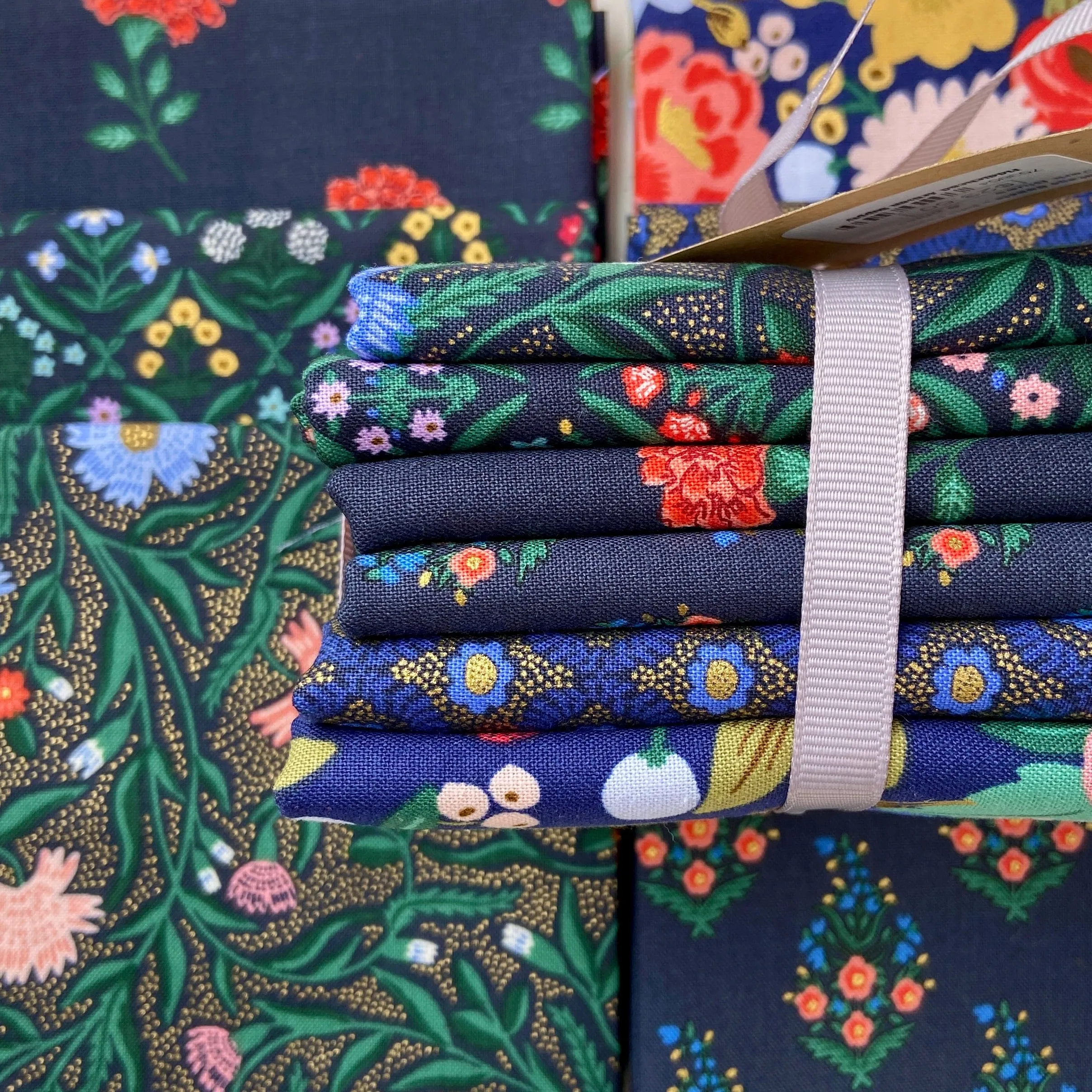 Vintage Garden Collection by Rifle Paper Co. - Dark Blues Fat Quarter Bundle