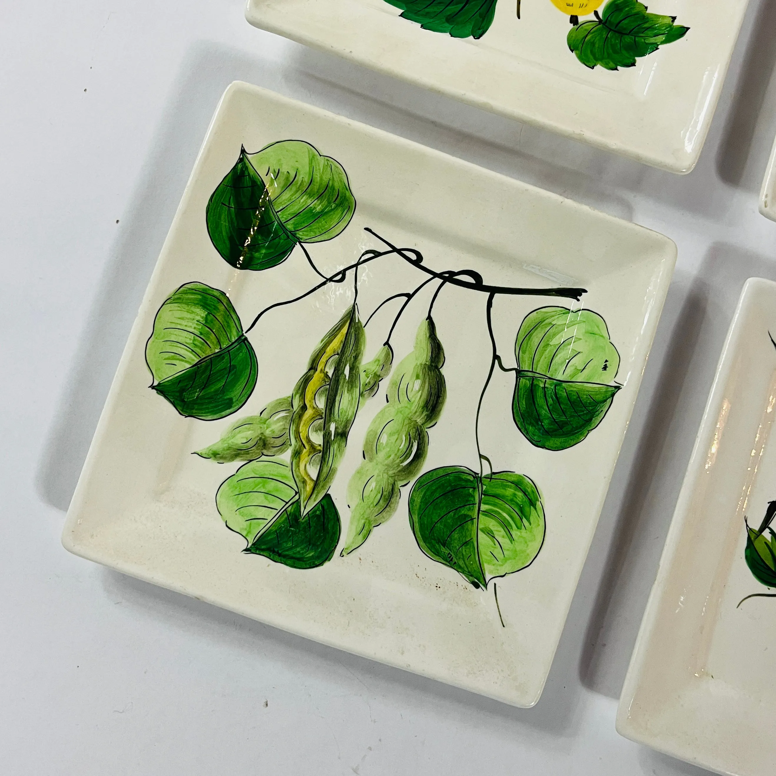 Vintage Italian Fruit and Vegetable Plates, Set of 6