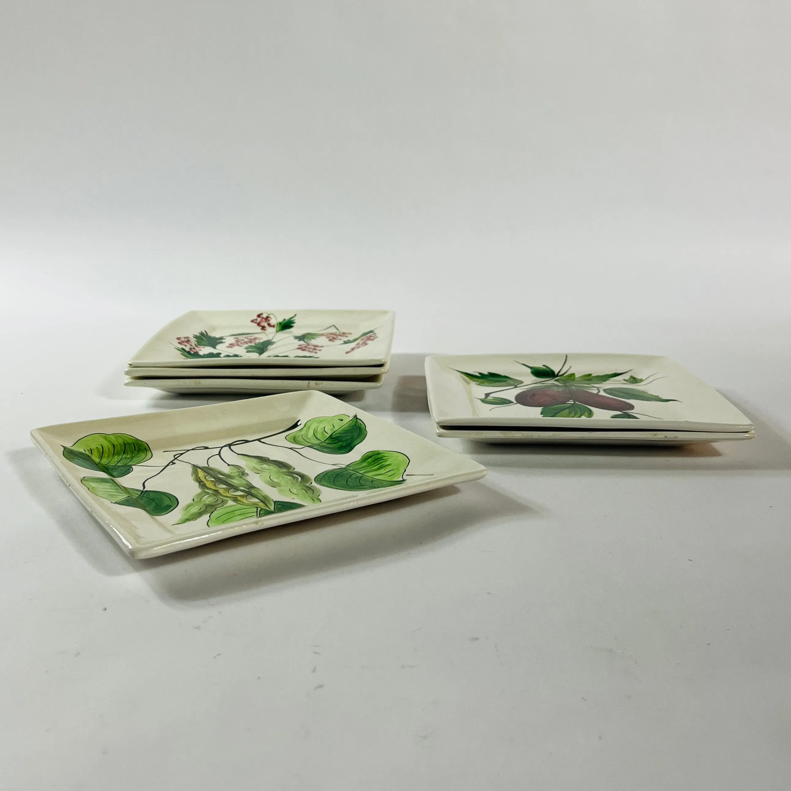 Vintage Italian Fruit and Vegetable Plates, Set of 6