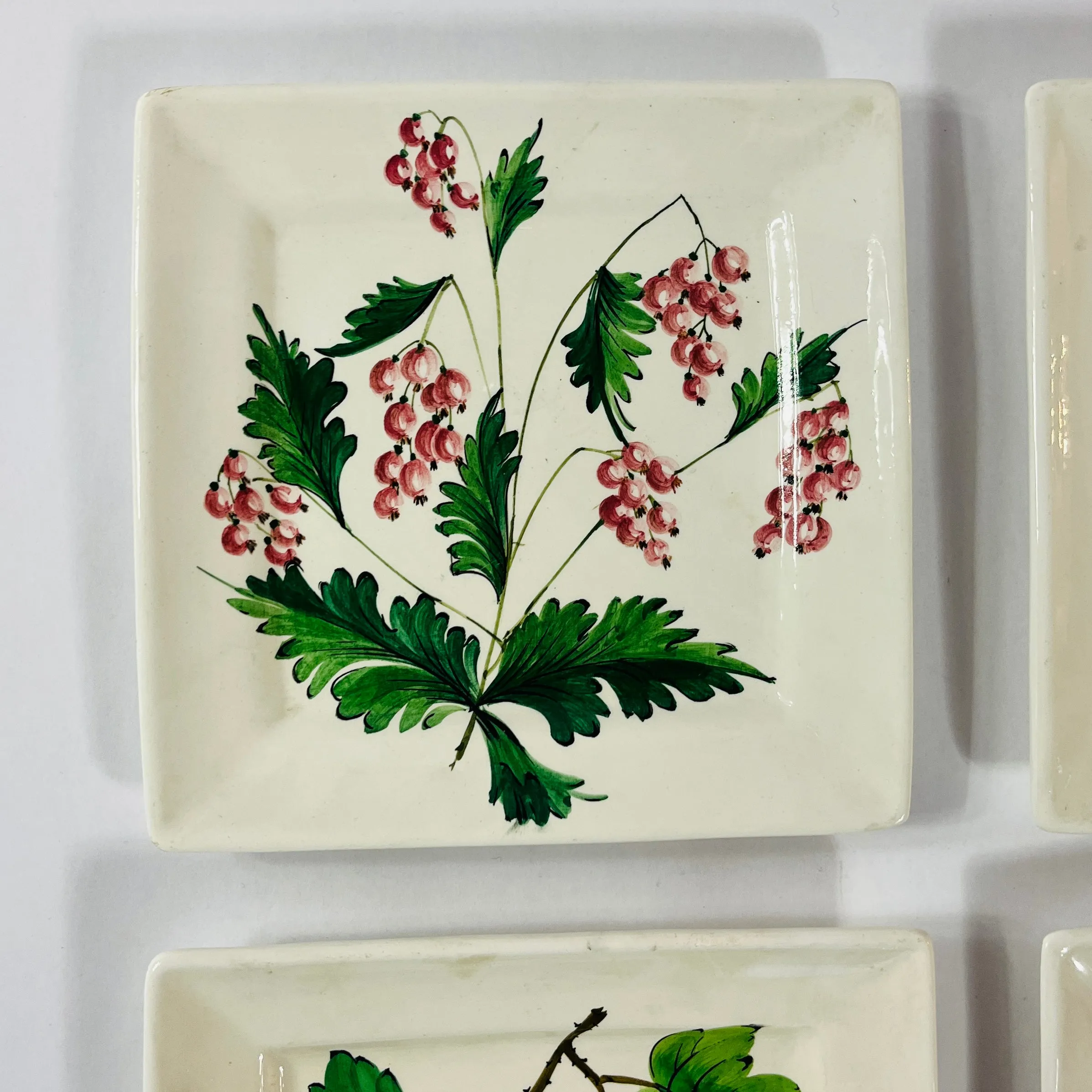 Vintage Italian Fruit and Vegetable Plates, Set of 6