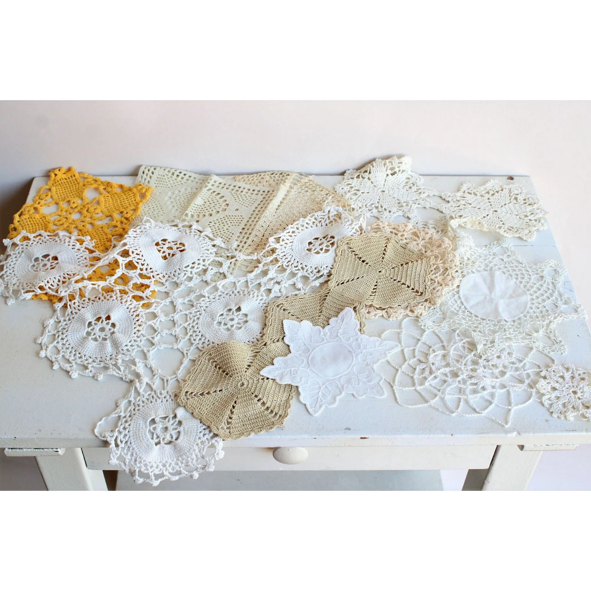 Vintage Lot of Thirteeen Crochet Doilies