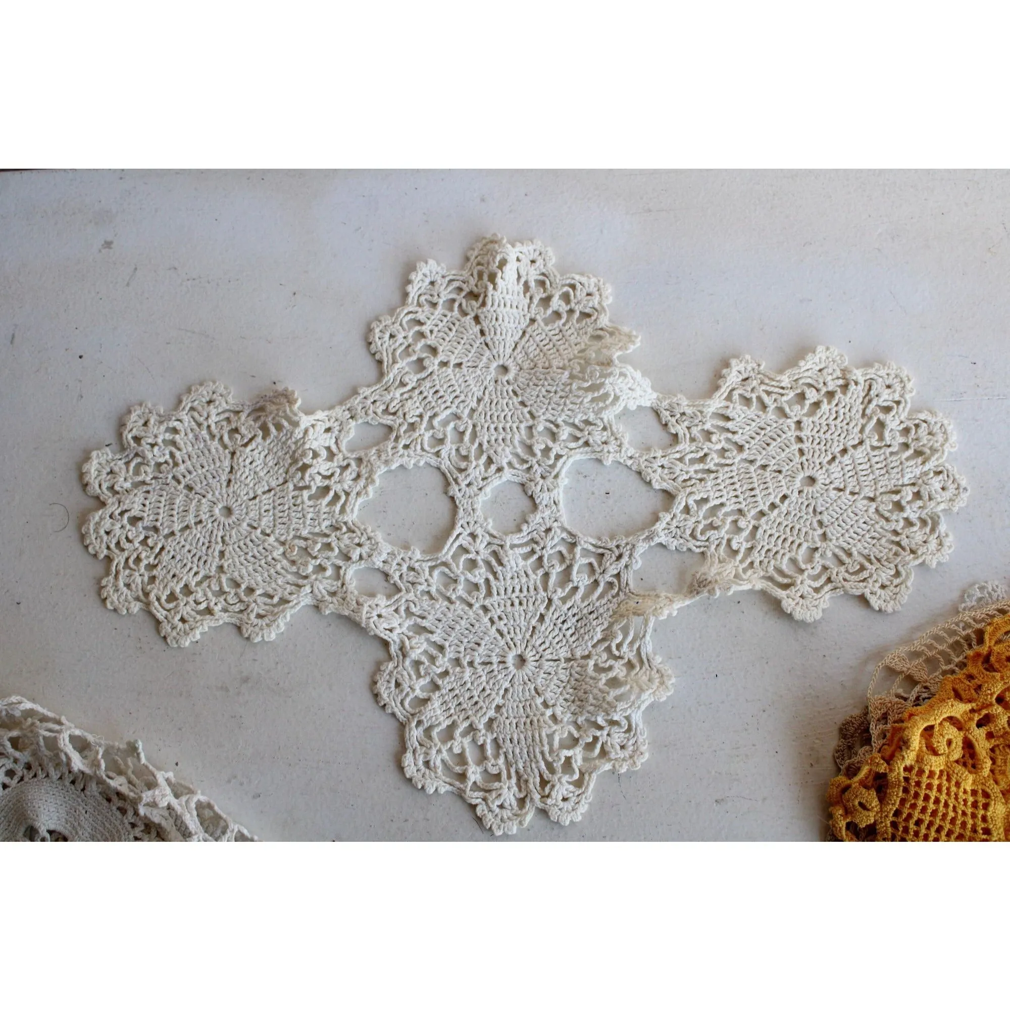 Vintage Lot of Thirteeen Crochet Doilies
