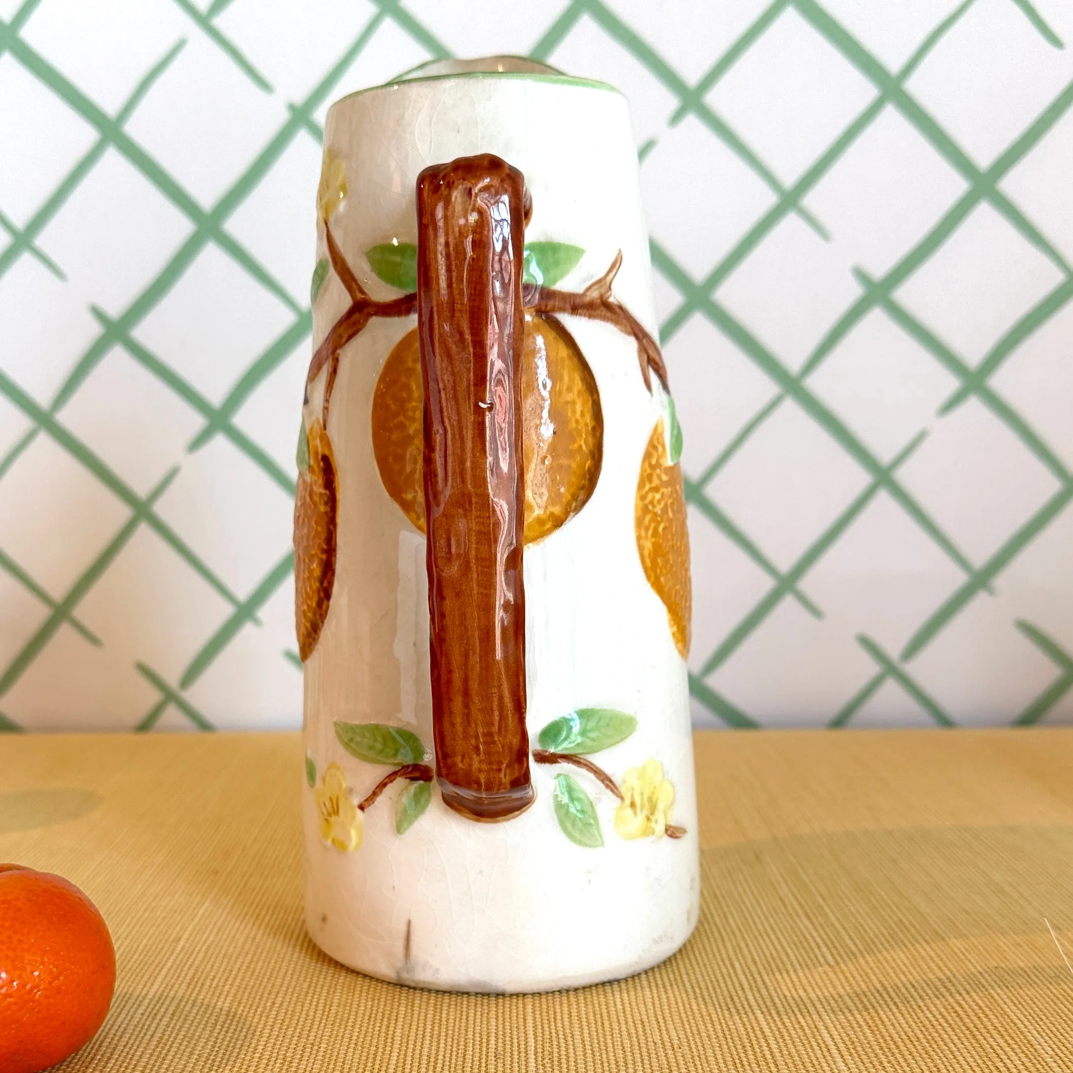 Vintage Orange Juice Pitcher/Cups, Set of 7