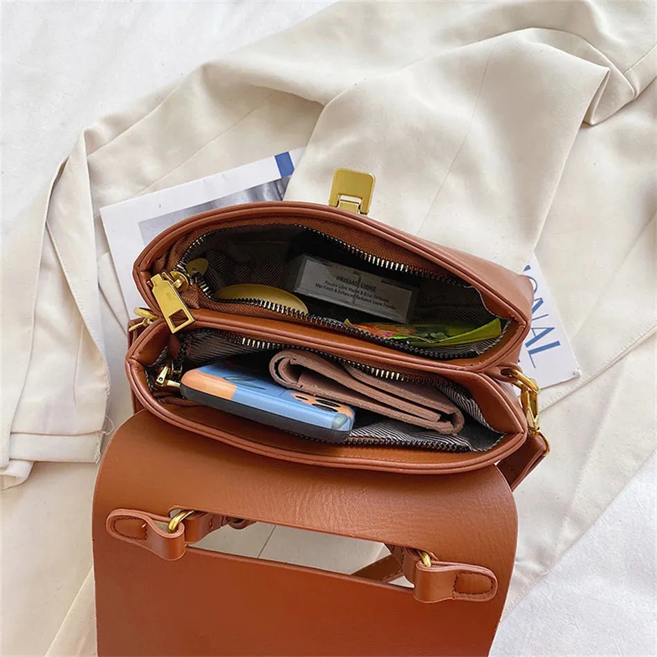 Vintage PU Leather Mini Shoulder Bag