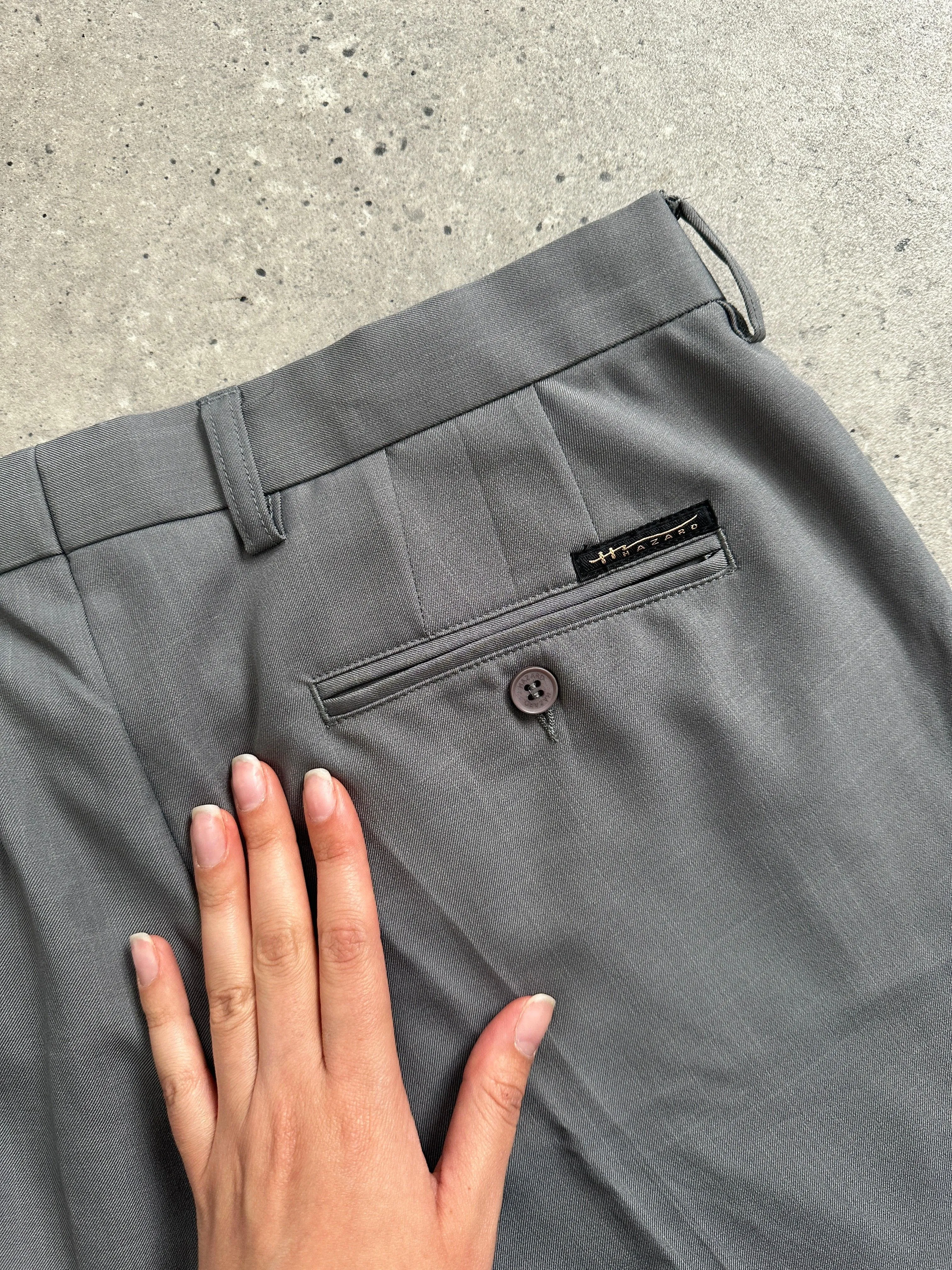 Vintage Silk Linen Tapered Leg Tailored Trousers - W32