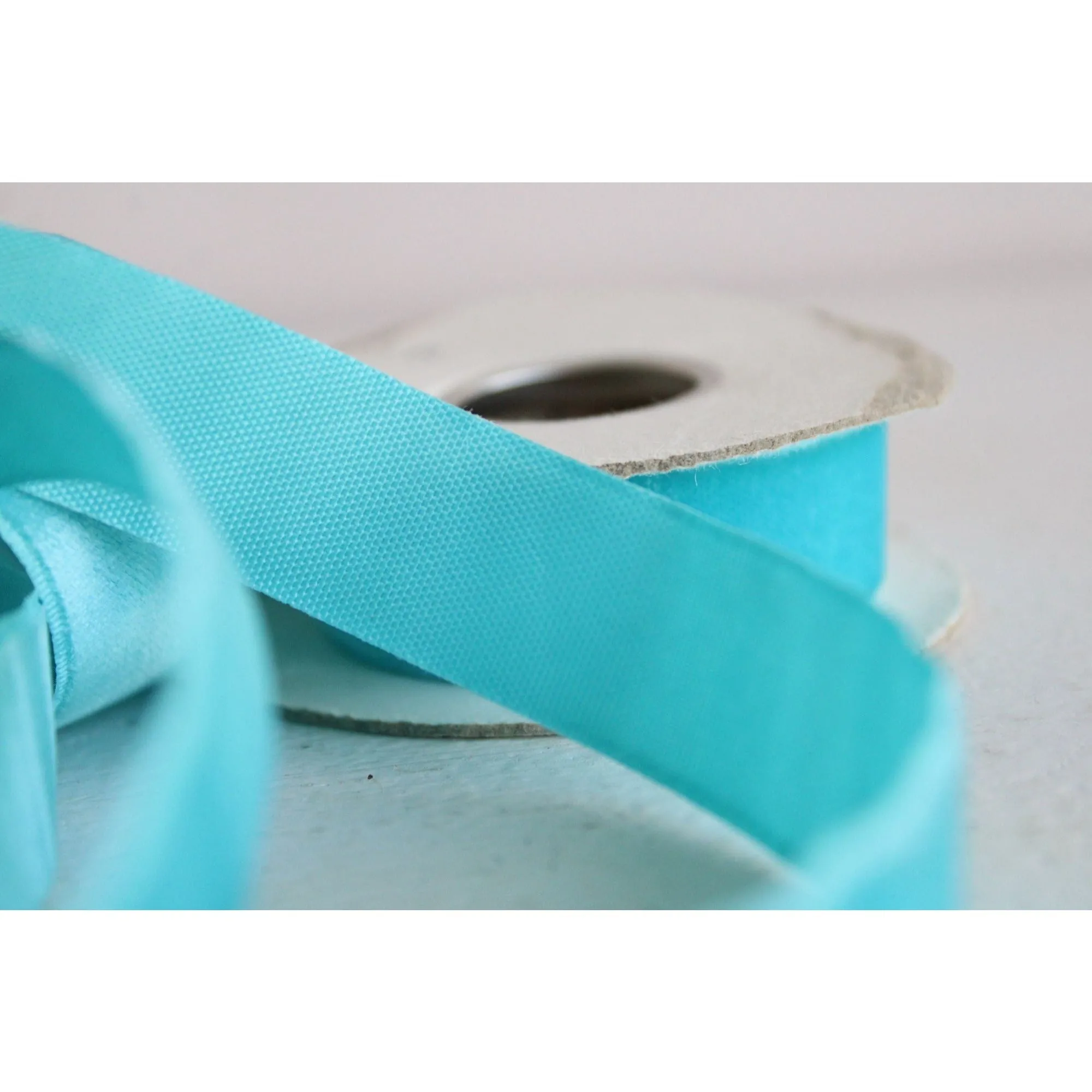 Vintage Teal Blue Velvet Ribbon 7/8" Wide / Two Yards And 22"