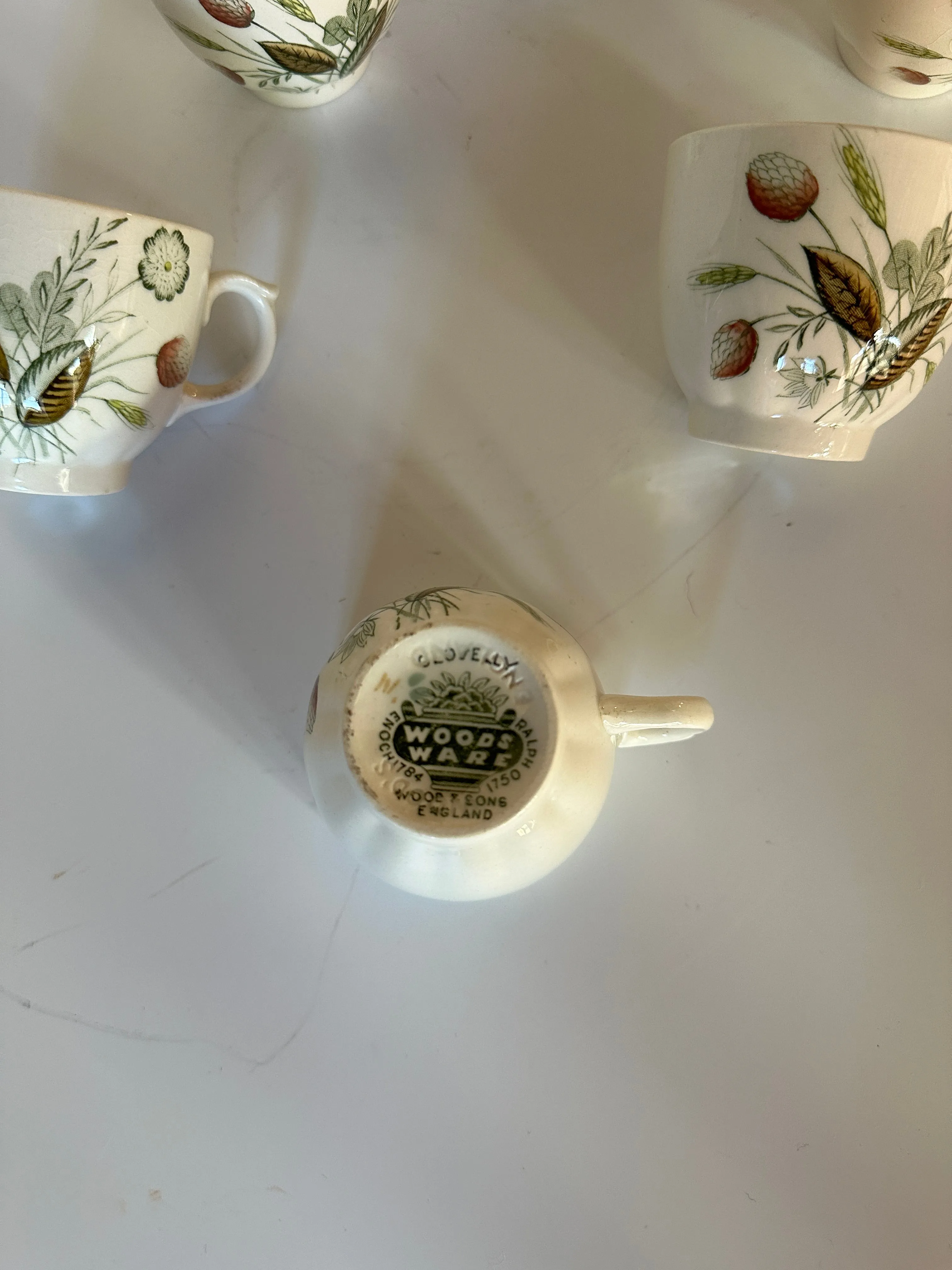 Vintage Woods Ware/Wood & Sons English Demitasse Cups, Set of 6