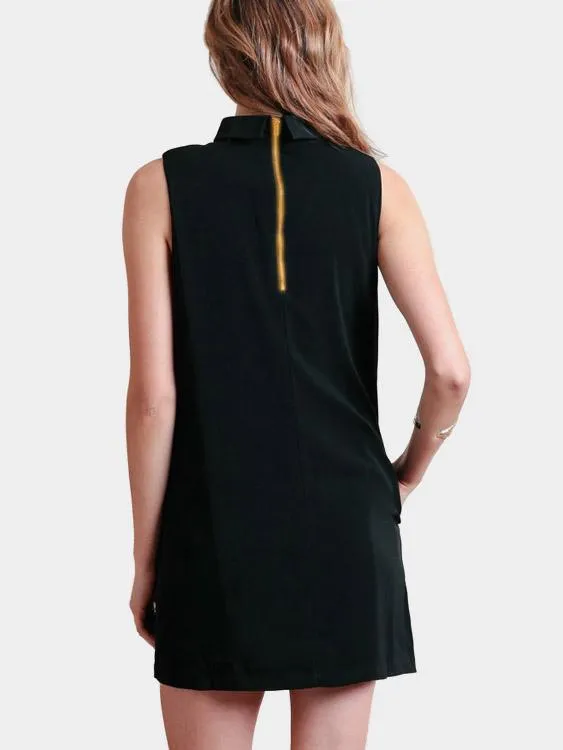 Wholesale Black V-Neck Sleeveless Mini Dress