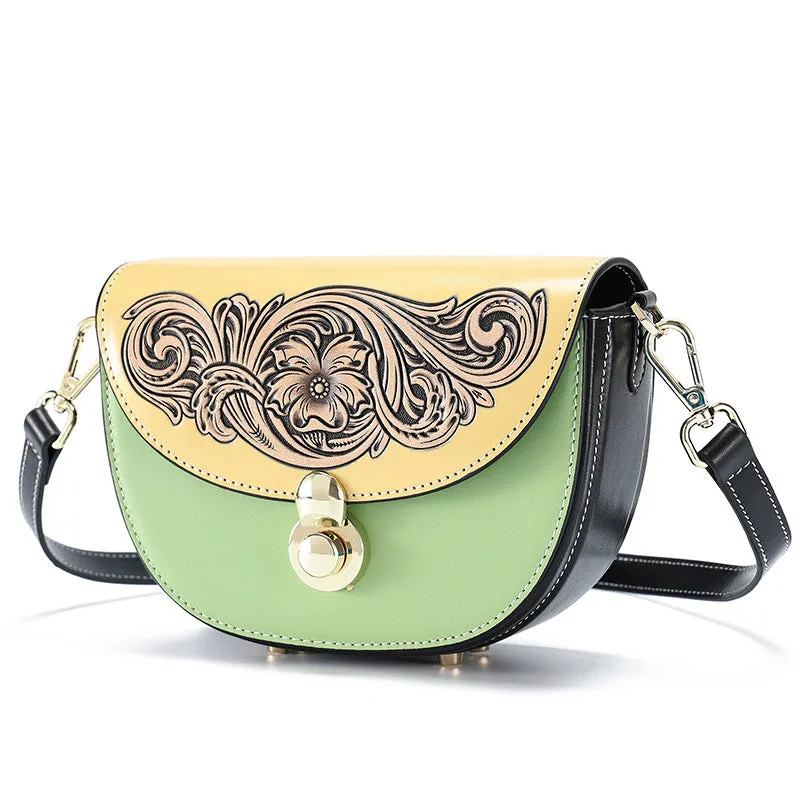 Women's Flap Crossbody Bag Ladies Shoulder Bag Leather Saddle Bags