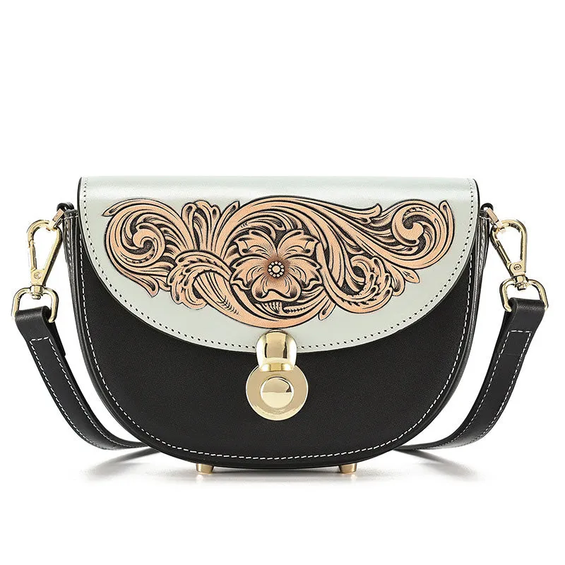 Women's Flap Crossbody Bag Ladies Shoulder Bag Leather Saddle Bags