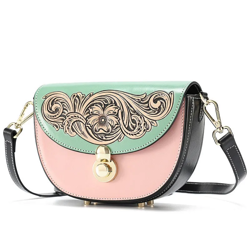 Women's Flap Crossbody Bag Ladies Shoulder Bag Leather Saddle Bags
