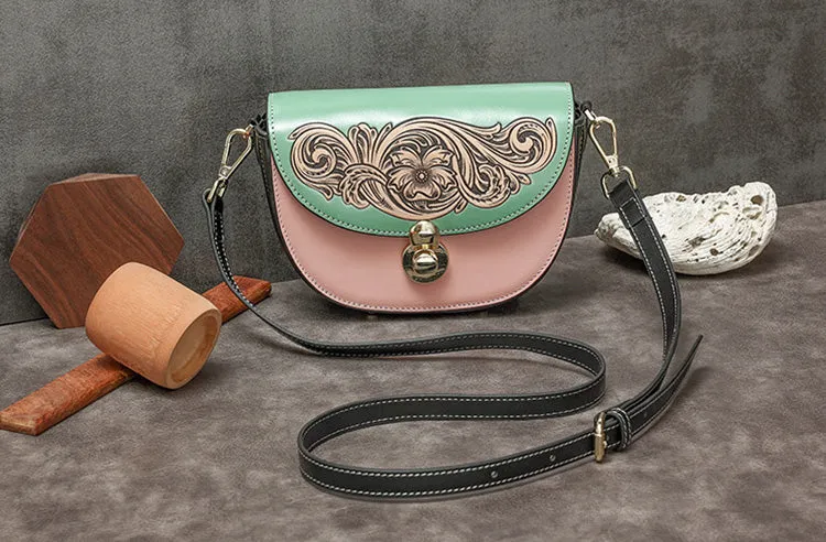 Women's Flap Crossbody Bag Ladies Shoulder Bag Leather Saddle Bags