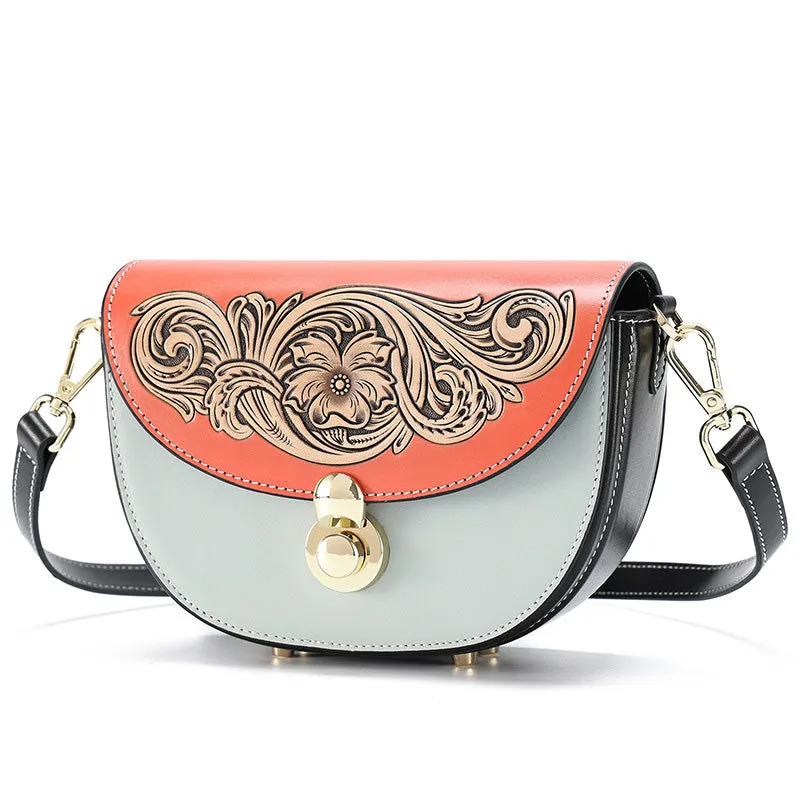 Women's Flap Crossbody Bag Ladies Shoulder Bag Leather Saddle Bags