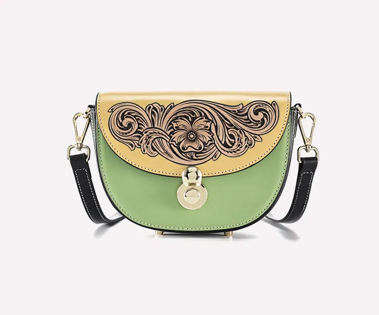 Women's Flap Crossbody Bag Ladies Shoulder Bag Leather Saddle Bags