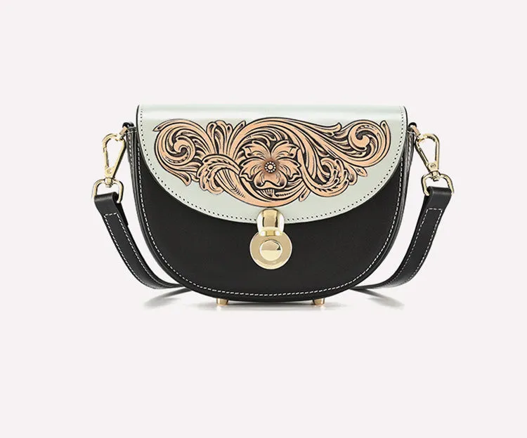 Women's Flap Crossbody Bag Ladies Shoulder Bag Leather Saddle Bags