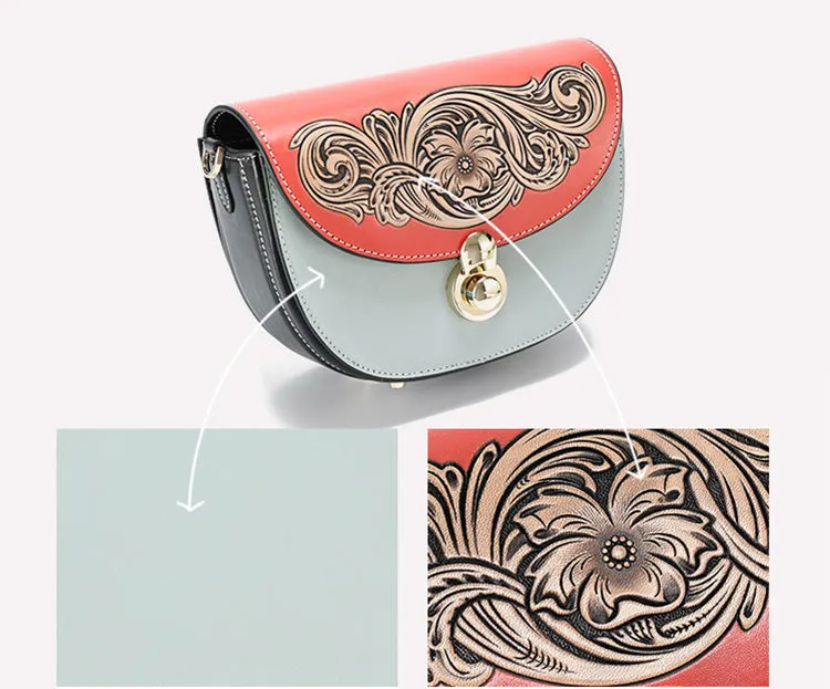 Women's Flap Crossbody Bag Ladies Shoulder Bag Leather Saddle Bags