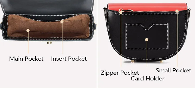 Women's Flap Crossbody Bag Ladies Shoulder Bag Leather Saddle Bags