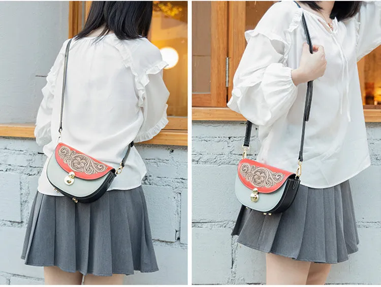 Women's Flap Crossbody Bag Ladies Shoulder Bag Leather Saddle Bags
