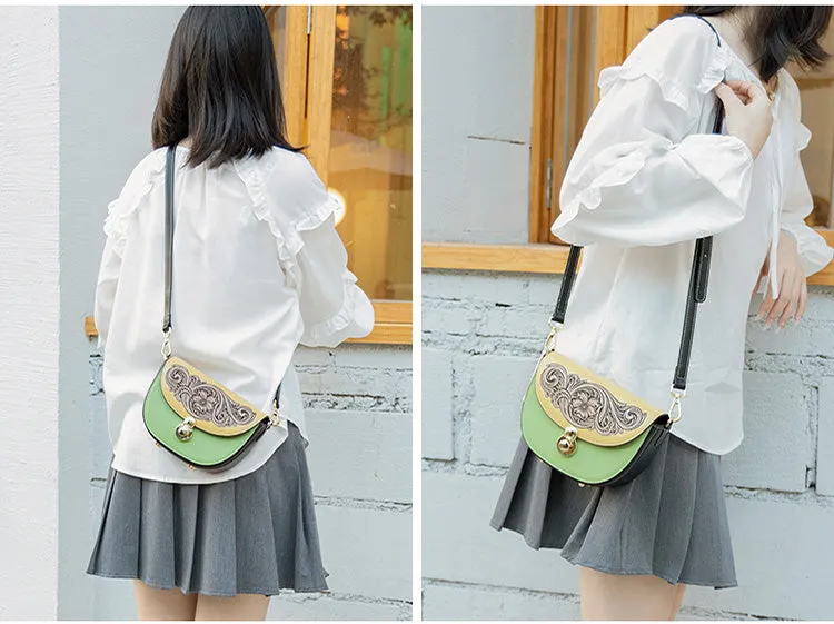 Women's Flap Crossbody Bag Ladies Shoulder Bag Leather Saddle Bags