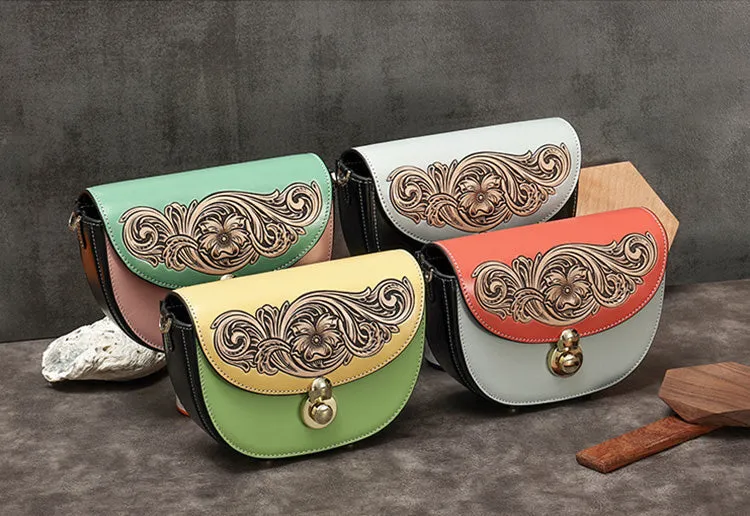 Women's Flap Crossbody Bag Ladies Shoulder Bag Leather Saddle Bags