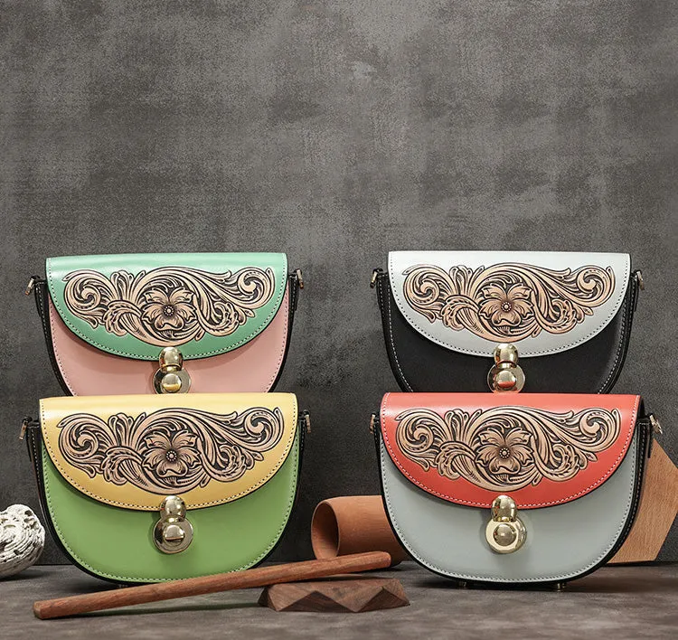 Women's Flap Crossbody Bag Ladies Shoulder Bag Leather Saddle Bags
