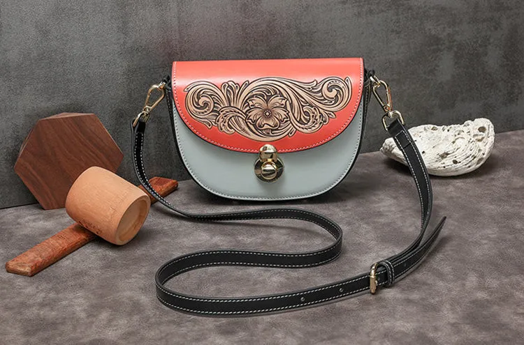 Women's Flap Crossbody Bag Ladies Shoulder Bag Leather Saddle Bags