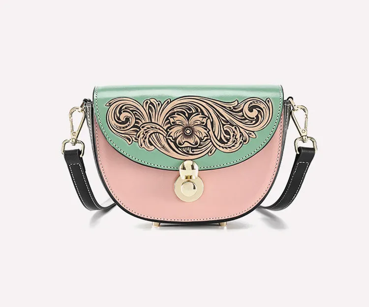 Women's Flap Crossbody Bag Ladies Shoulder Bag Leather Saddle Bags