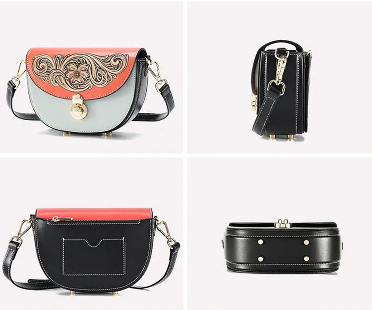 Women's Flap Crossbody Bag Ladies Shoulder Bag Leather Saddle Bags