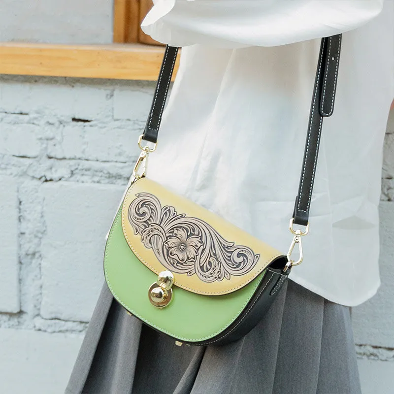 Women's Flap Crossbody Bag Ladies Shoulder Bag Leather Saddle Bags