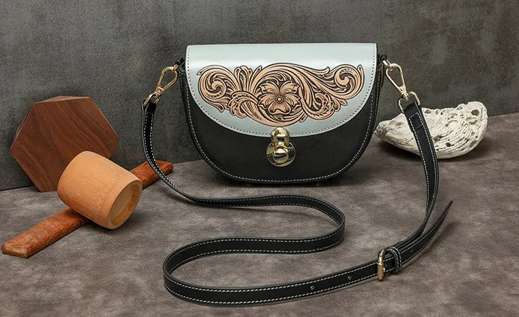 Women's Flap Crossbody Bag Ladies Shoulder Bag Leather Saddle Bags