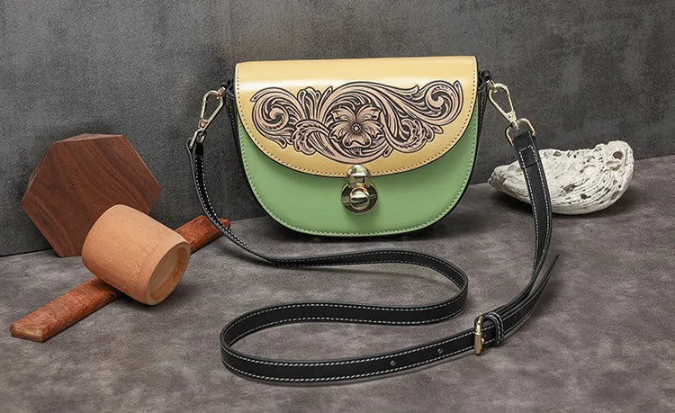Women's Flap Crossbody Bag Ladies Shoulder Bag Leather Saddle Bags
